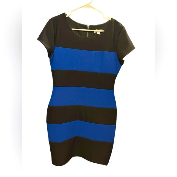 Bisou Bisou black cobalt beautiful dress size 10 - Picture 1 of 9